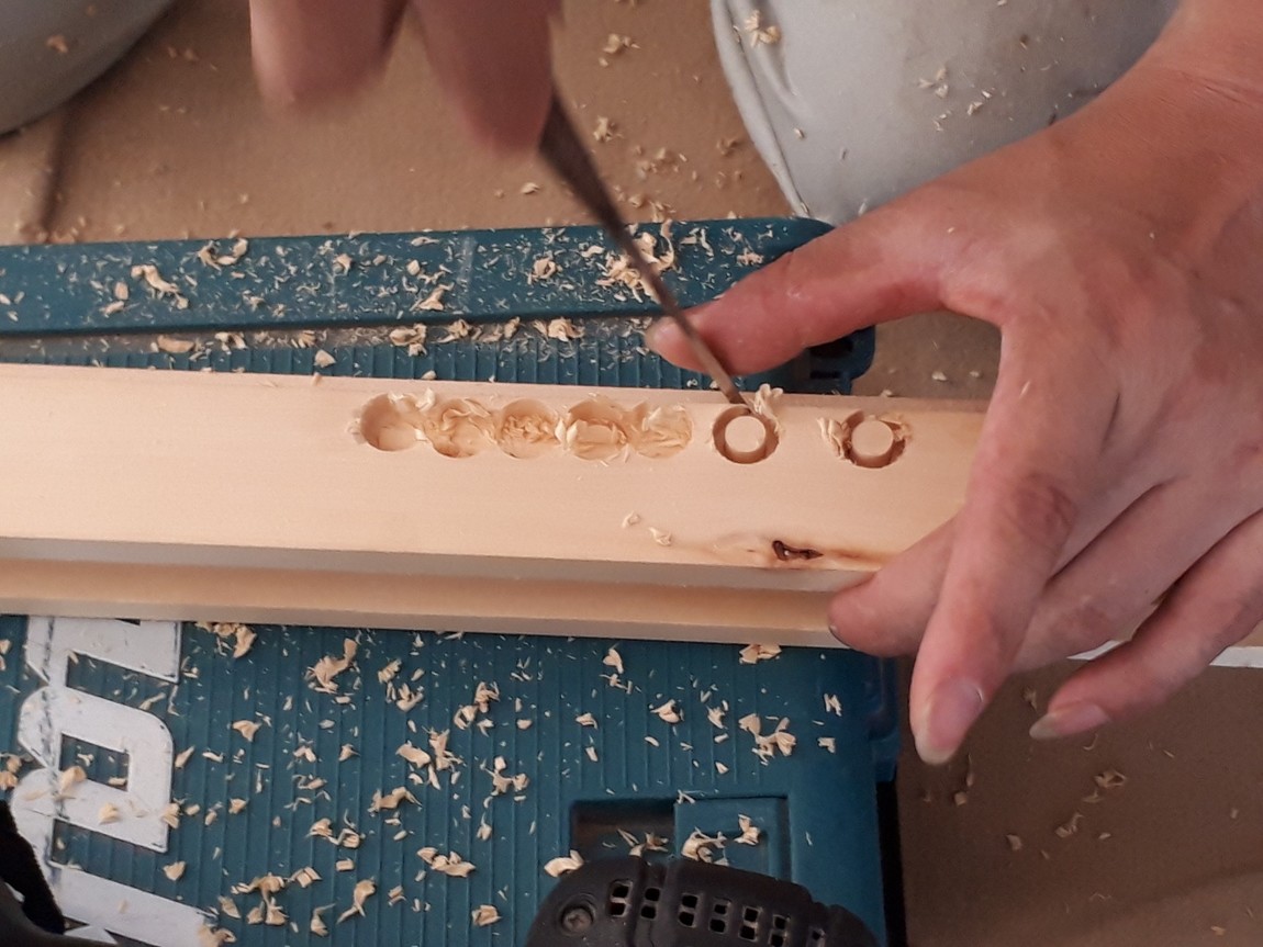 その場で木材を加工