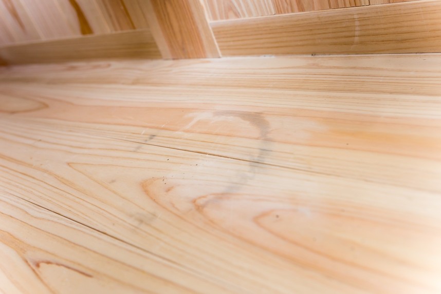 鉢のあとが、床にくっきり･･･。